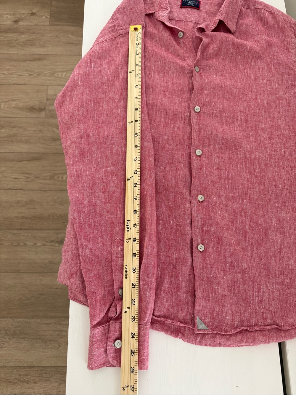UNTUCKit Certan De May 100% Linen Slim Fit Button Up Shirt Large - Picture 7 of 7